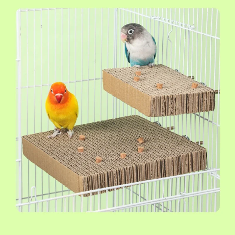 Periquito de papel para pájaros, juguetes para masticar para triturar con corcho, plataforma de percha para loros, juguetes de forrajeo, accesorio para jaula de pájaros pequeños S/L - imagen 2