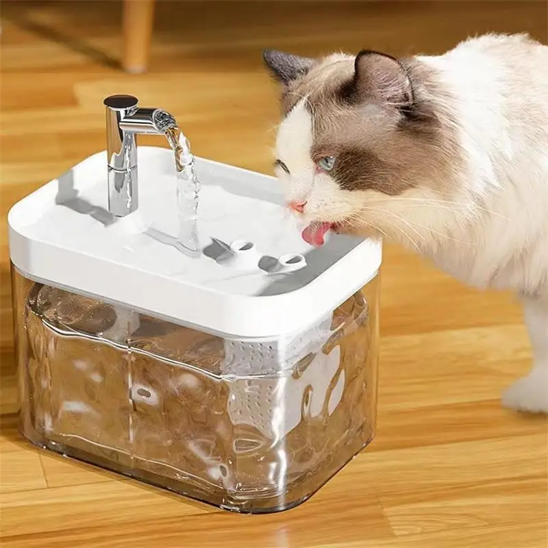 Fuente de agua para gatos ultrasilenciosa, filtro automático, bebedero para gatos, USB, eléctrico, silencioso, filtrado de recircular, dispensador de agua para gatos - imagen 2