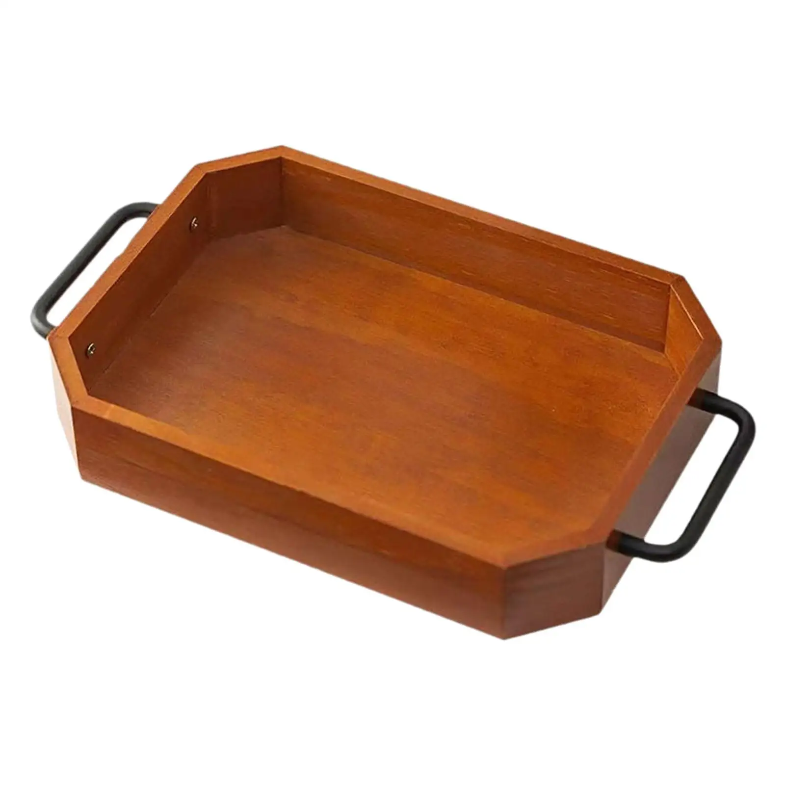 Bandeja de madera para servir, bandeja de almacenamiento, adorno, diseño Vintage, durabilidad, taza de café - imagen 3