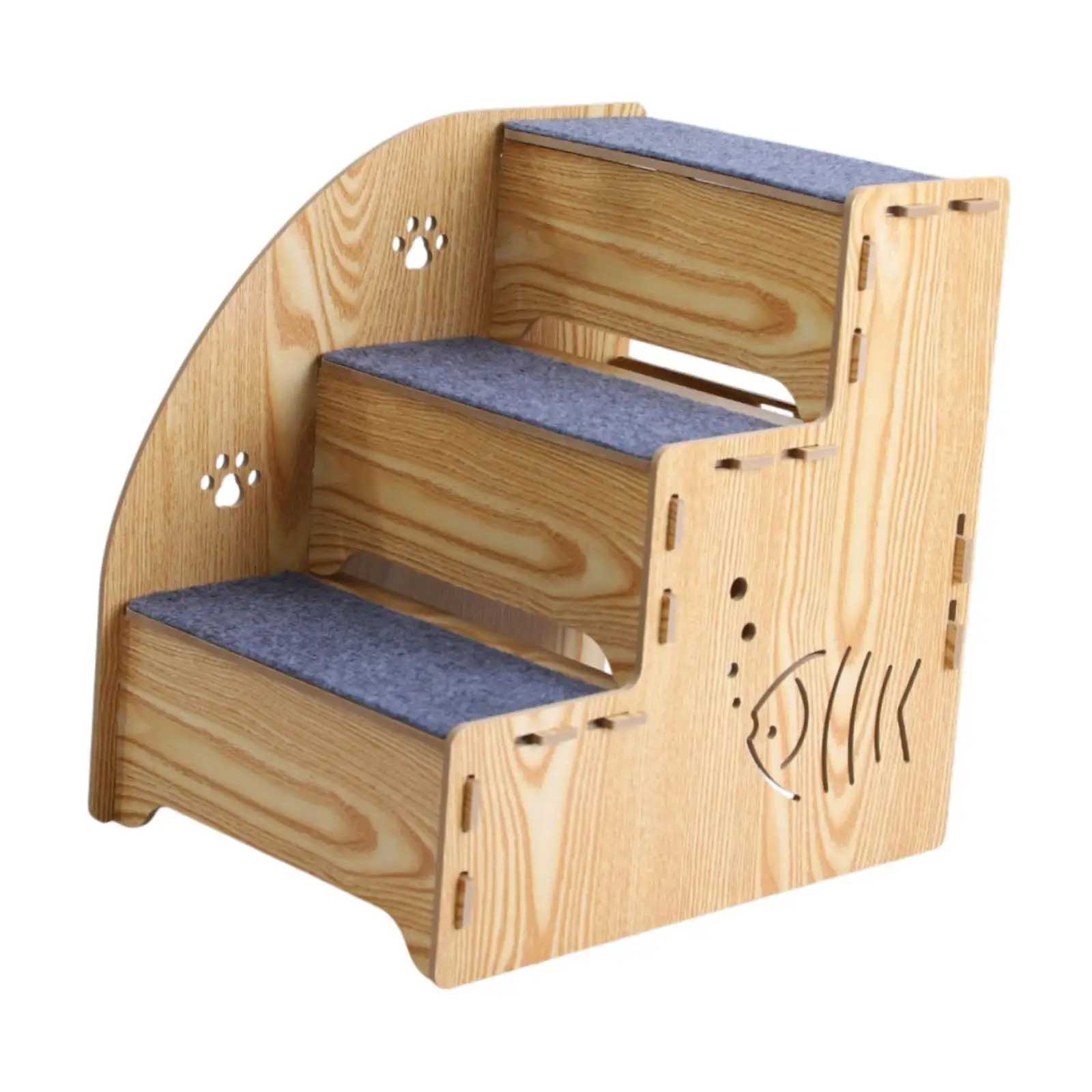 Wood Dog Stair Ladder Pet Ramp 3 Steps Supplies Non Slip Portable Puppy Stair Cats Step House for Older Dogs Sofa Indoor Couch