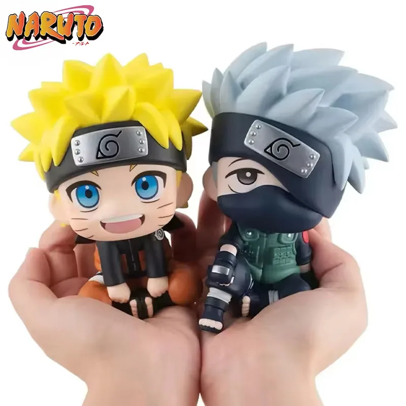 Naruto Anime 10cm estatuilla postura sentada Naruto Kakashi Sasuke Itachi adorno de coche versión Q modelo de dibujos animados al por mayor