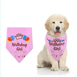 Toalla de Saliva de cumpleaños para mascotas, accesorios de toalla triangular bonitos para perros y gatos, accesorios para bufandas, babero