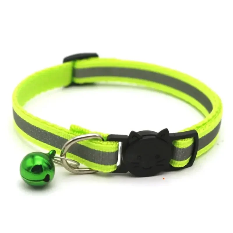 Nueva correa para el cuello, Collar reflectante para perros y gatos, Collar de seguridad de nailon para gatitos y cachorros, accesorios para correa para cachorros y mascotas con campana colorida - imagen 5