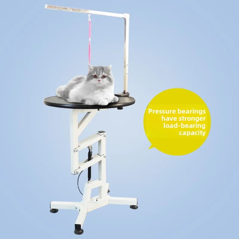 Mesa de aseo para mascotas, mesa elevadora hidráulica giratoria neumática, tienda para mascotas, mesas de aseo a presión de aire para perros medianos y pequeños y gatos