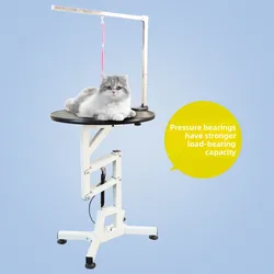 Mesa de aseo hidráulica giratoria para perros y gatos