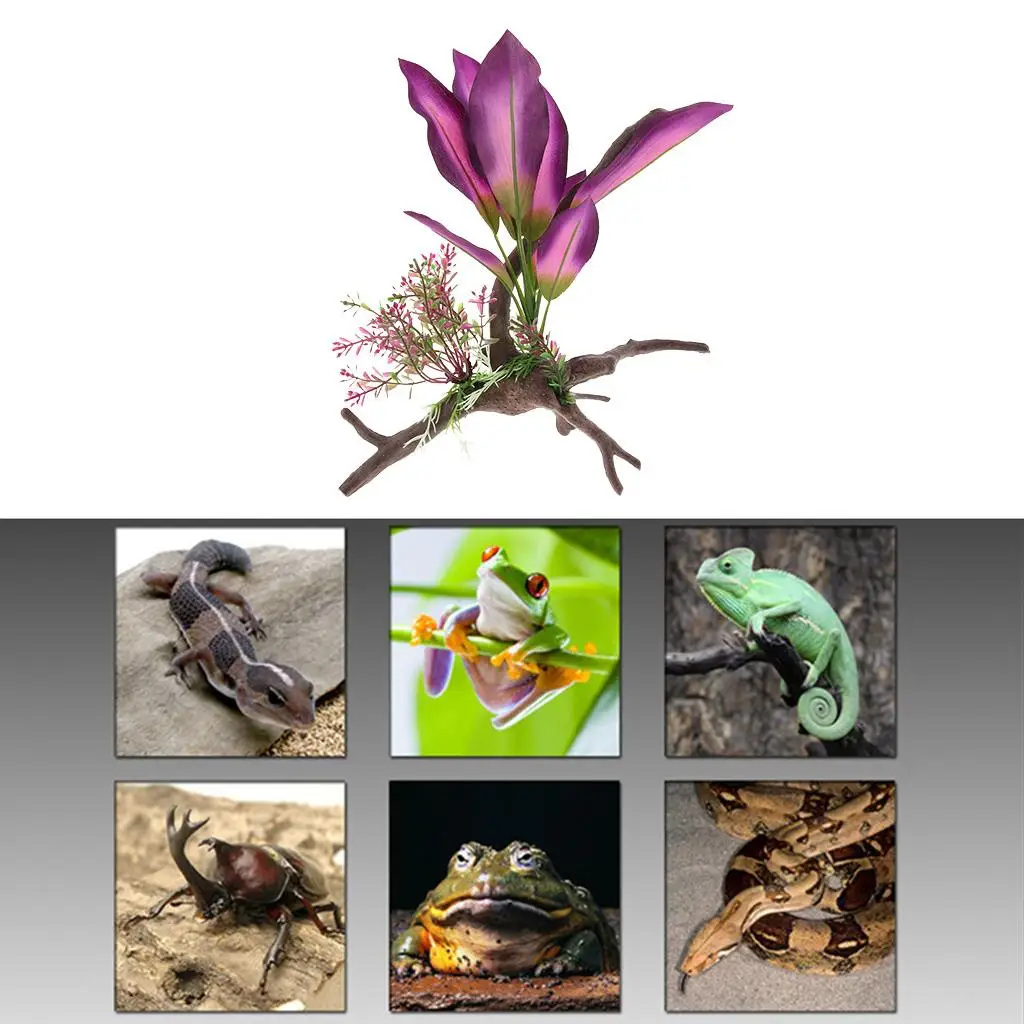Landscaping of Resin Plants for The Aquarium Reptiles Terrarium