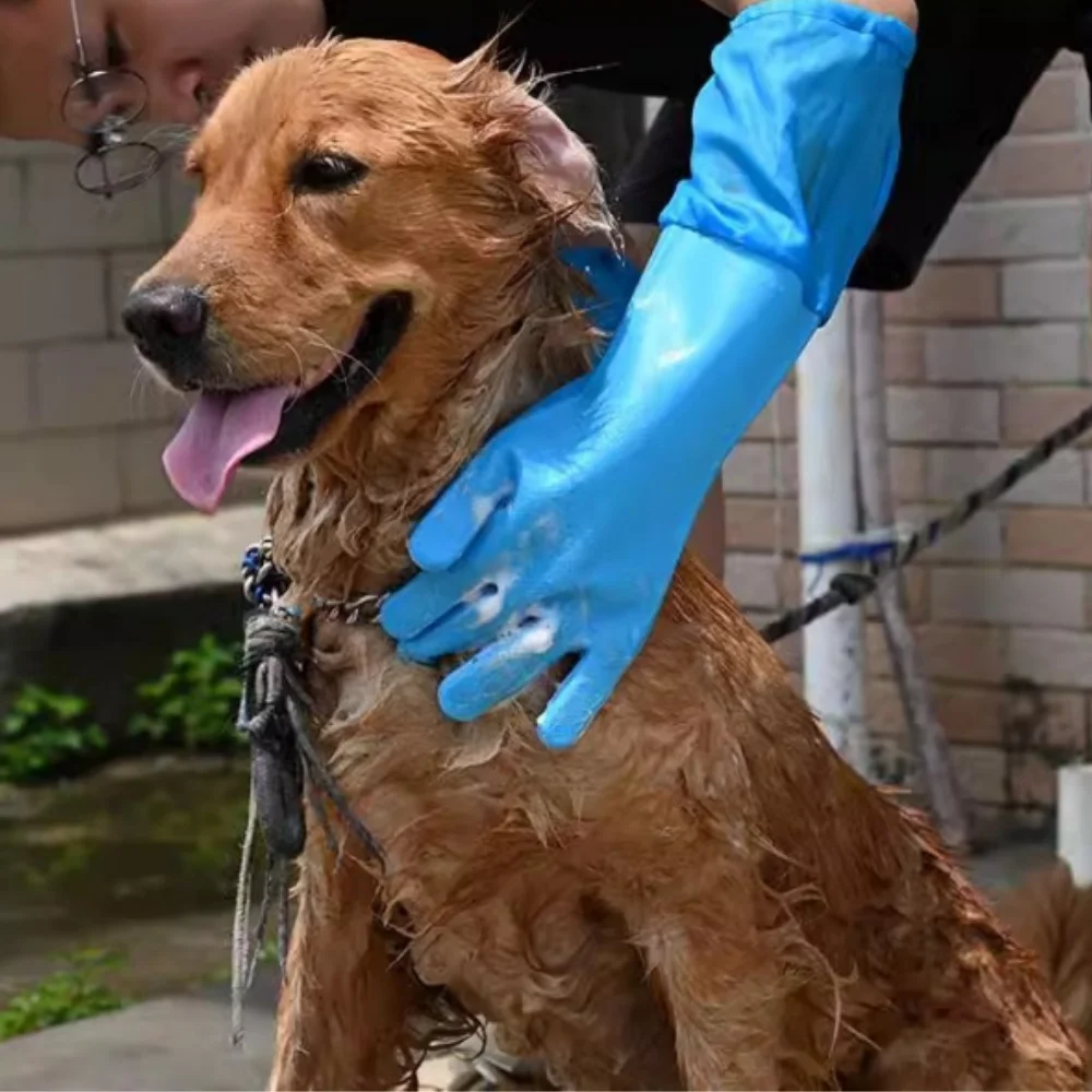 Guantes de limpieza para el cuidado de mascotas, guante de baño para perros y gatos, champú indirecto, depurador de Gel, guante de silicona suave y limpio, protección de la piel de las manos - imagen 4