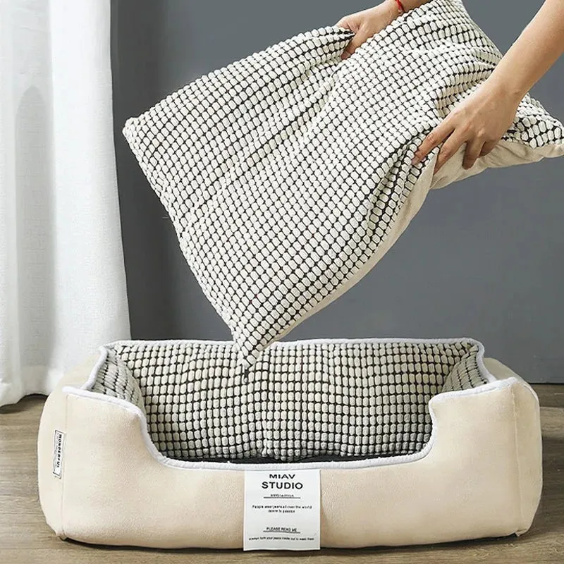 Alfombra cálida para sofá cama de perro, cojín acolchado de felpa para perros pequeños y grandes, camas para dormir, casas para gatos, manta lavable, funda para sofá - imagen 3