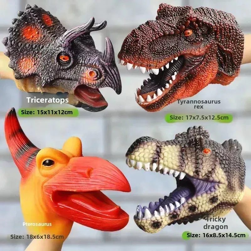 Marionetas de mano de dinosaurio, modelo de cabeza t-rex, juguete, colección de figuras de acción de animales suaves, regalo para niños, mundo de dinosaurio - imagen 4