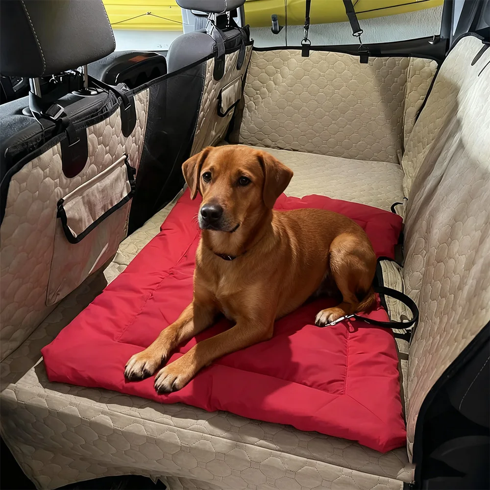 Estera portátil impermeable para cama de perro, almohadilla plegable para mascotas al aire libre con correas de transporte, duradera y lavable para acampar, viajar y patio trasero - imagen 5