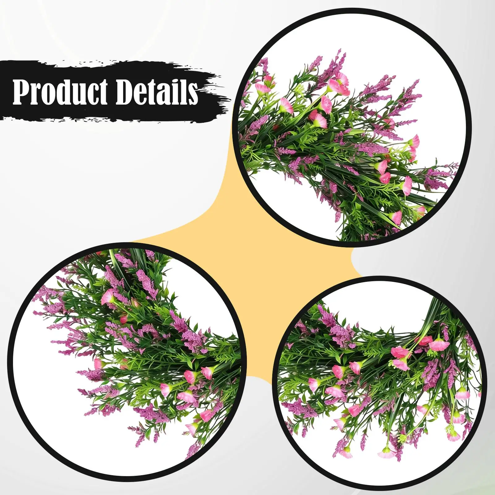 Guirnalda de Lavanda Artificial Rústica – Corona Decorativa para Puerta