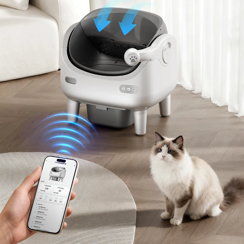 Caja arena autolimpiable inteligente para gatos con control app - imagen 2