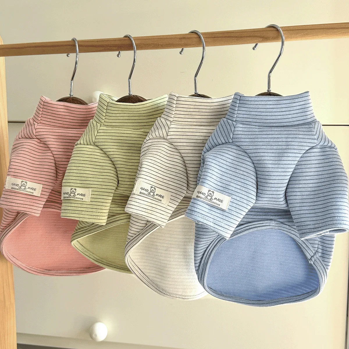 Camiseta a rayas para perros y gatos pequeños - Otoño e Invierno