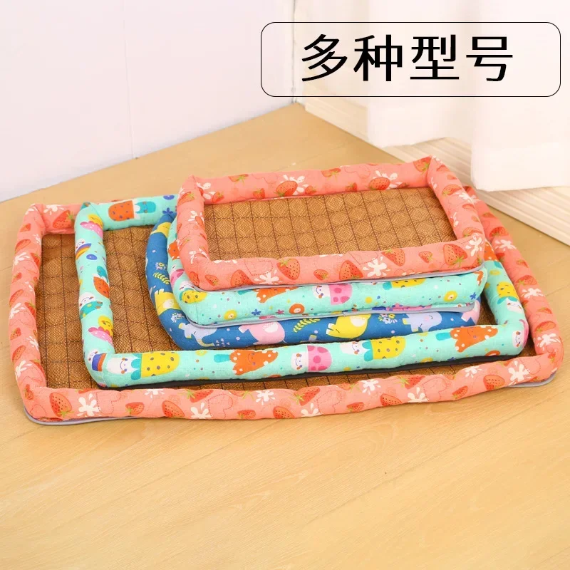 Almohadilla de hielo para mascotas, algodón y lino de verano, perros y gatos, estera Universal para mascotas con nido de gato refrescante de verano de alta temperatura - imagen 3