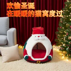 Cama térmica suave para gatos y perros – Estilo navideño