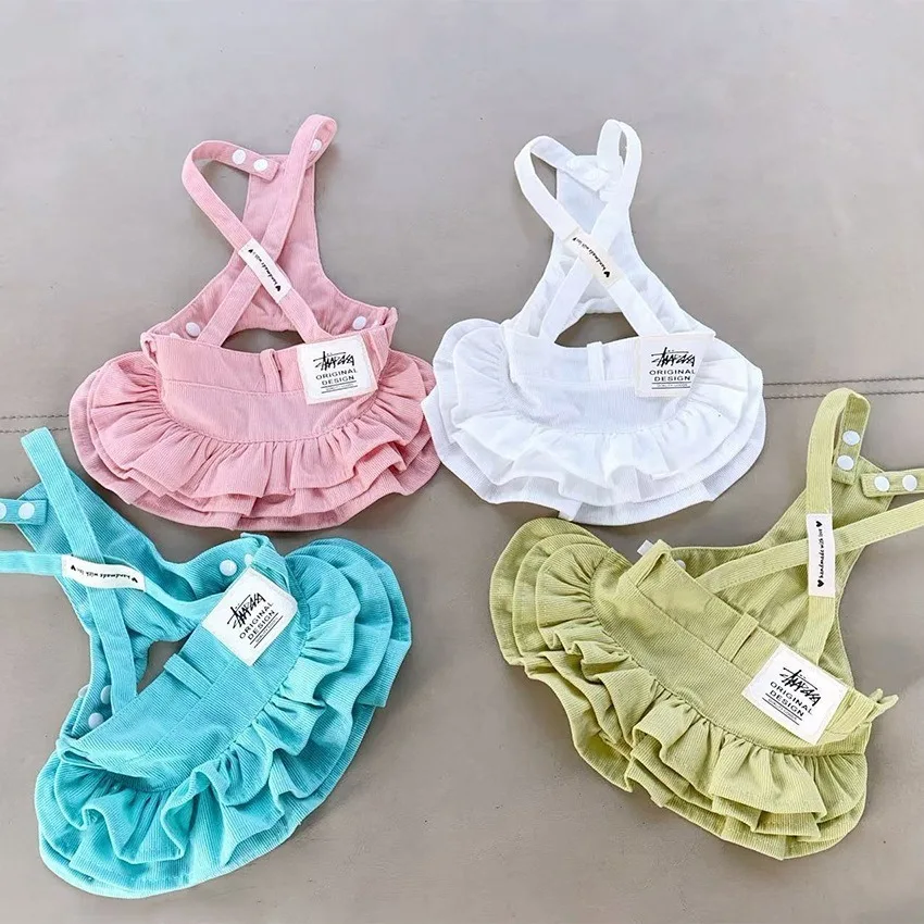 Vestido de primavera para mascotas, falda bonita de vaquero con pastel, falda con tirantes para las cuatro estaciones, ropa para mascotas, Yorkshire, perro pequeño y gato
