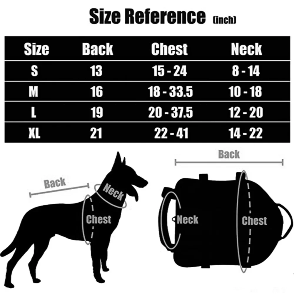 Dog Tactical Harness & Leash Set with MOLLE Pouches Military-Style Pet Vest with Heavy-Duty Handle for Large Breed Dogs Training - imagen 2