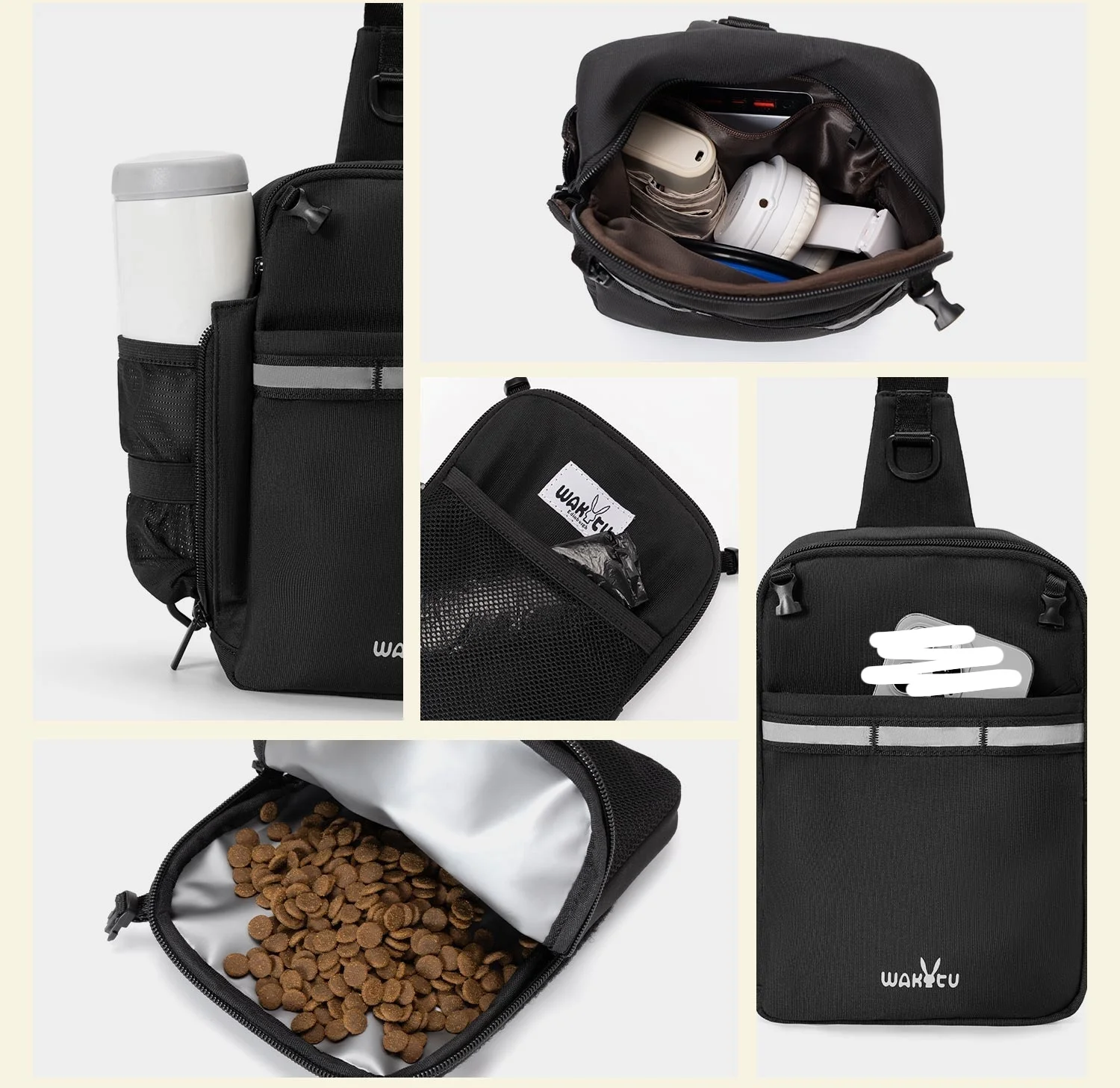 Riñonera para perros, bolsa de regalo para entrenamiento para caminar, paquete de pecho para mascotas, soporte para botella de agua, bolsa de entrenamiento para perros de gran capacidad - imagen 3