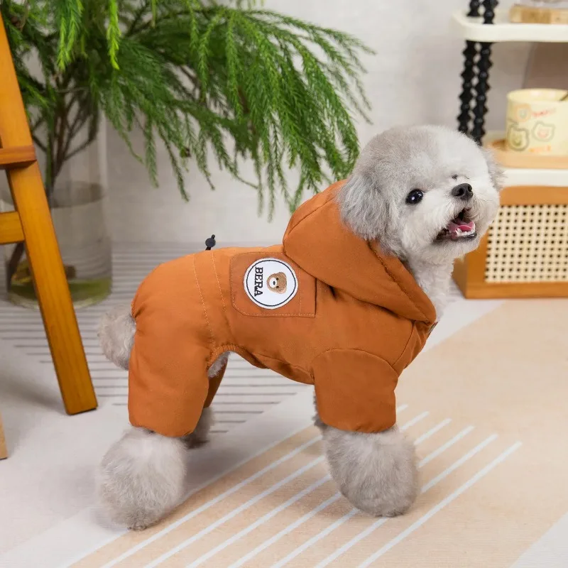 Parkas cálidas de invierno para mascotas, Parkas de cuatro patas, mono para perros, ropa para mascotas, abrigo de cuatro patas, pijamas para perros, ropa para perros, chaquetas para cachorros - imagen 3
