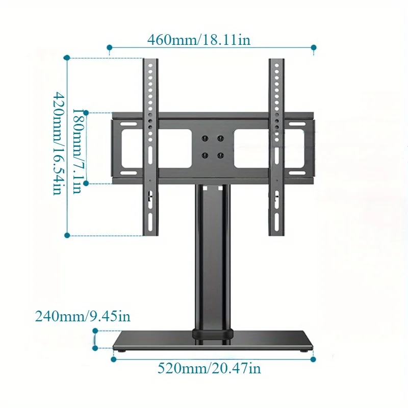 Soporte de TV giratorio Universal de altura ajustable para 32 ''-55'' LCD/LED soporte de TV de hierro para montaje en suelo TV VESA:600x400mm máx. 40KG - imagen 3