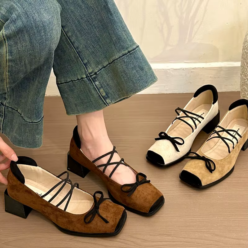 Zapatos gamuza para perro suela antideslizante lazo mariposa - imagen 4