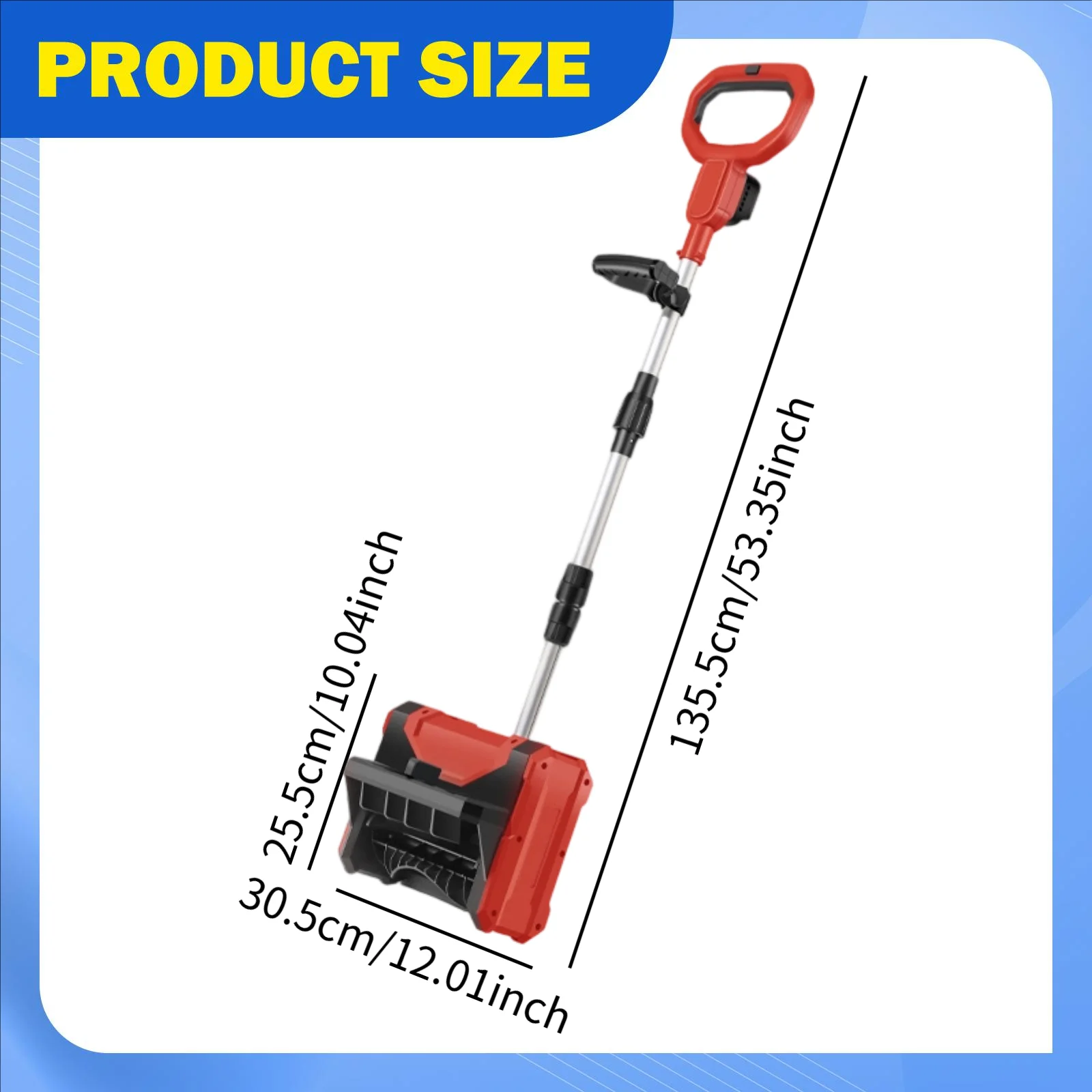 Cordless Snow Shovel Battery Operated with Adjustable Auxiliary Handle Snow Thrower Snow Blower Snow Removal Tool for Sidewalk
