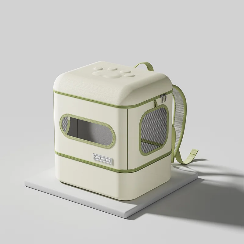 Mochila porta gatos plegable con caja arena integrada – Doble uso