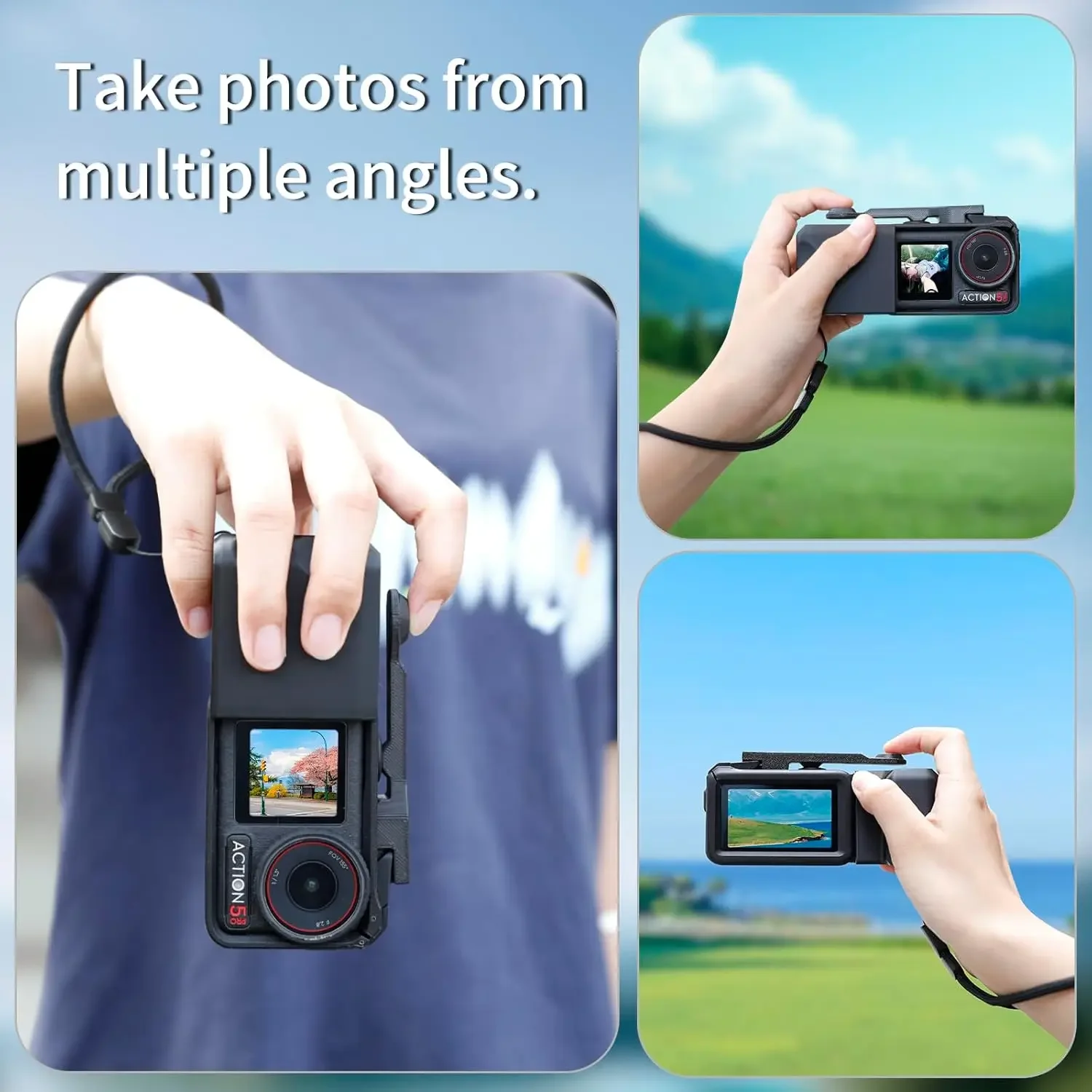 Para Dji Action 3/4/5 Pro Action agarre de fotografía rápida agarre de impresión 3D soporte Vlog Combo soporte de agarre de cámara accesorios de cámara - imagen 4