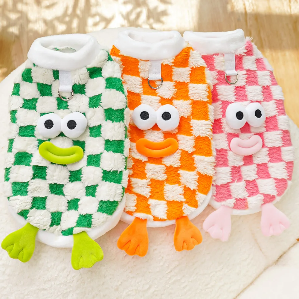 Divertido chaleco polar para perro, sudadera, jersey para cachorro, abrigo con correa, anillo en D, suéteres para perro salchicha, ropa Yorkie para perros pequeños y medianos - imagen 4