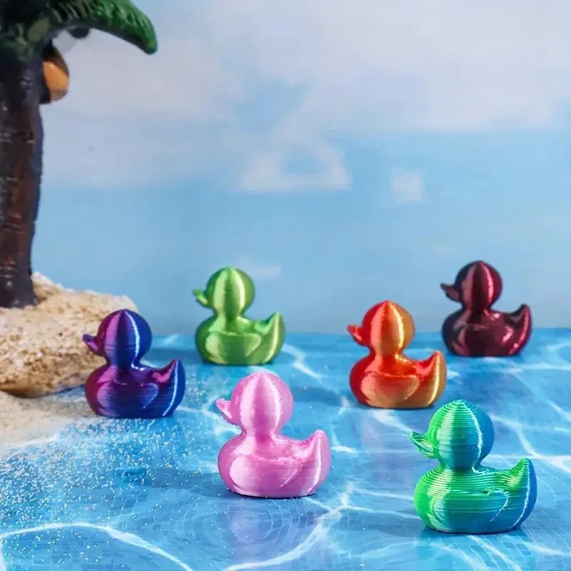Mini adornos coloridos impresos en 3D para acuario, figuritas de pato pequeñas para decoración de pecera, adornos realistas en forma de animal - imagen 3