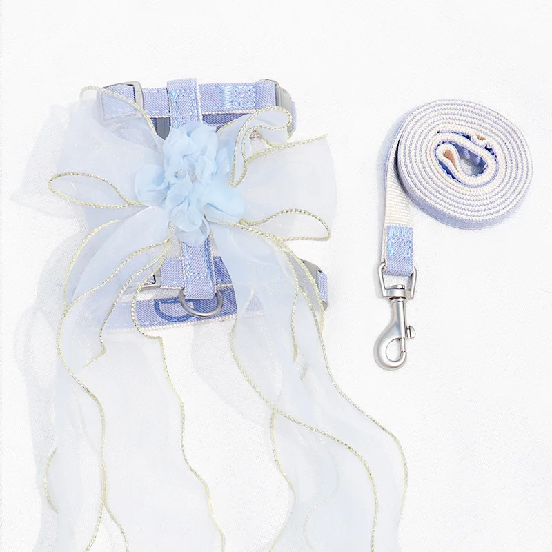 Cuerda de tracción para mascotas, lazo de gasa de hadas, correa de pecho para evitar que se separe del gato y el perro - imagen 3