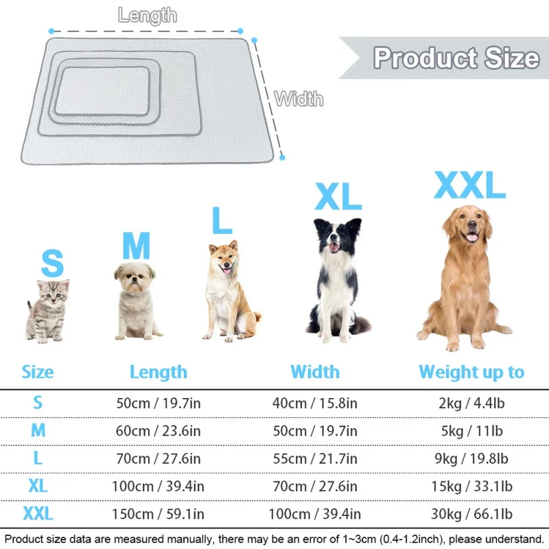 Estera refrescante para perros, cama fría de verano para mascotas, manta duradera Extra grande para perros y gatos, sofá, almohadilla de hielo para gatos, manta, accesorios para perros