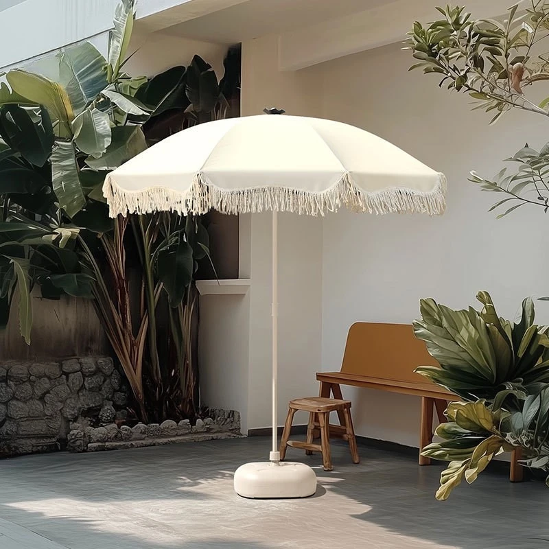 Sombrilla extensible para mascotas con borlas, jardín y playa - imagen 4