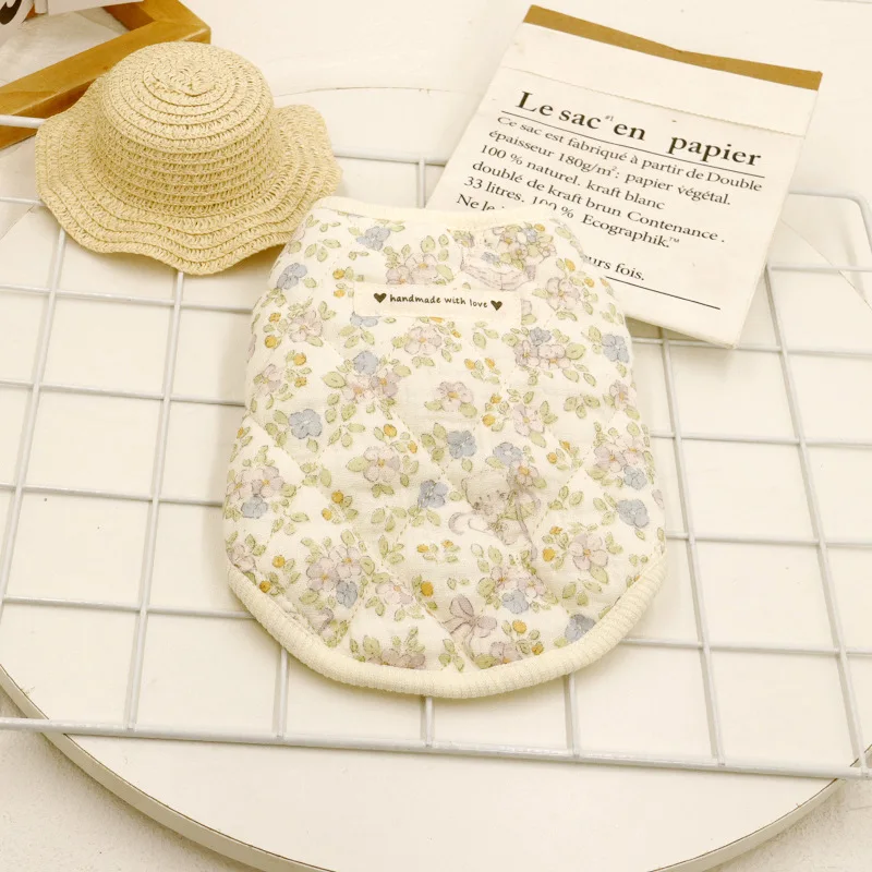 Abrigo Floral de otoño e invierno para mascotas, chaleco bonito de dibujos animados, pijamas para el hogar para perros, abrigo de invierno, suéter para perros grandes, ropa para cachorros - imagen 4