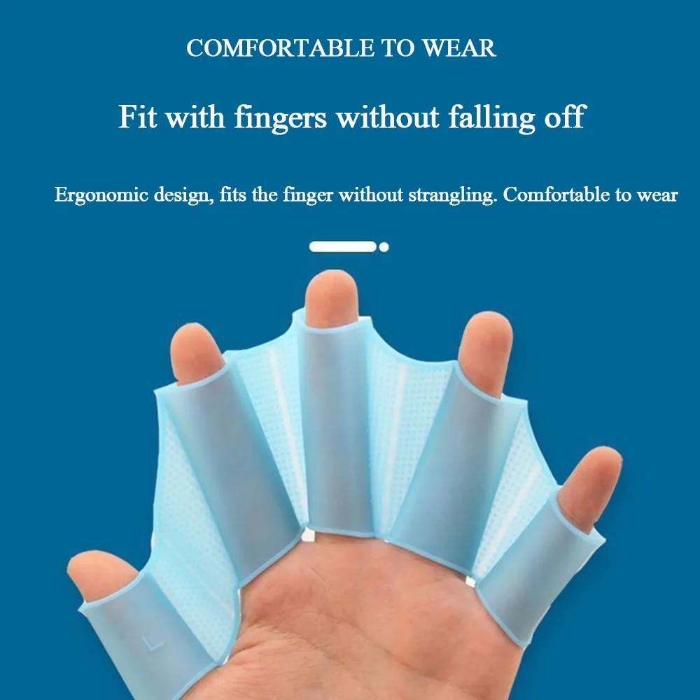Silicone Swimming Fins Flipper Men Women Child Swim Pool Sport Professional Training Finger Hand Webbed  Diving Gloves Accessory - imagen 3