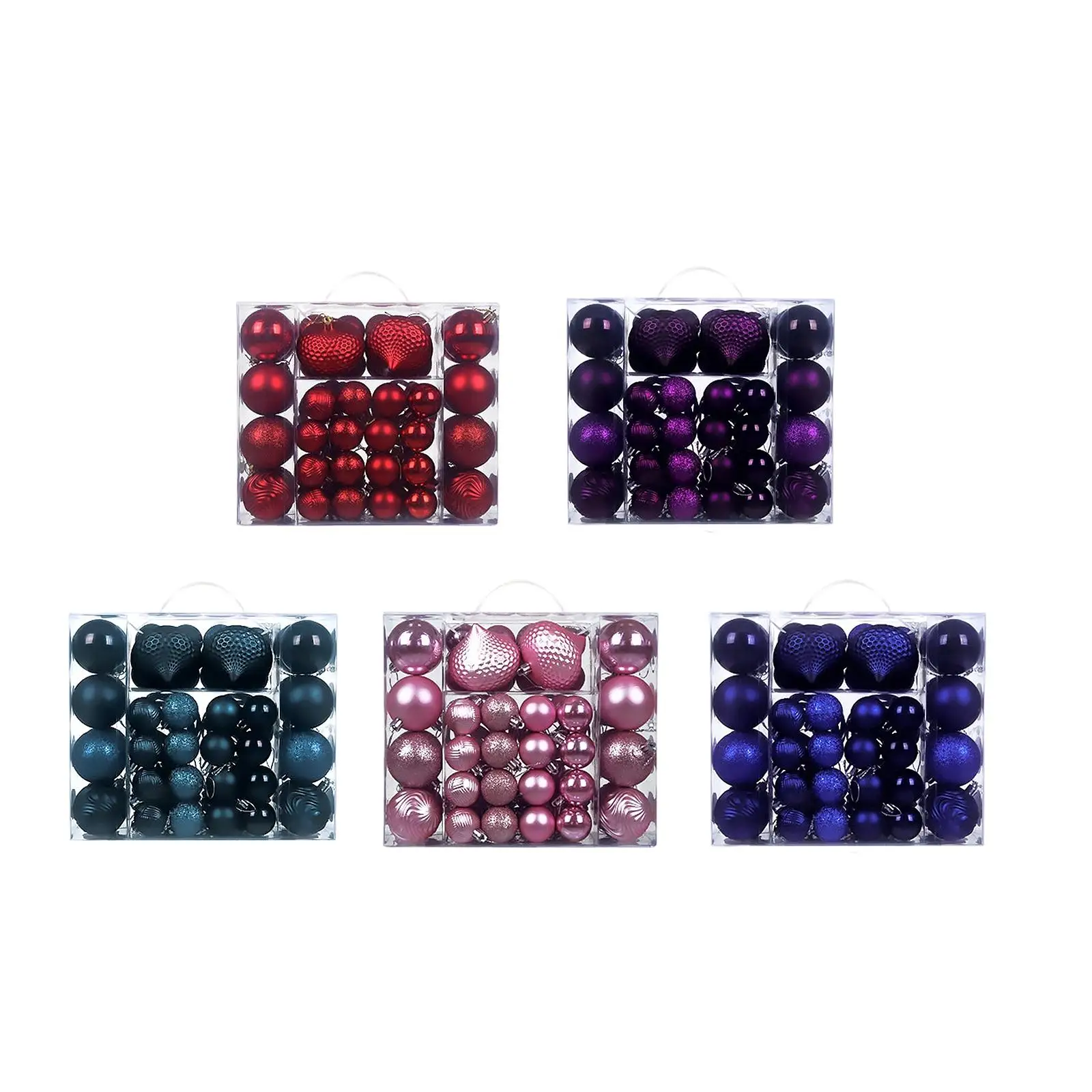 48 Pieces Christmas Balls Christmas Tree Decorations 4cm 8cm 6cm Christmas Baubles for Indoor Anniversaries Wedding Indoor