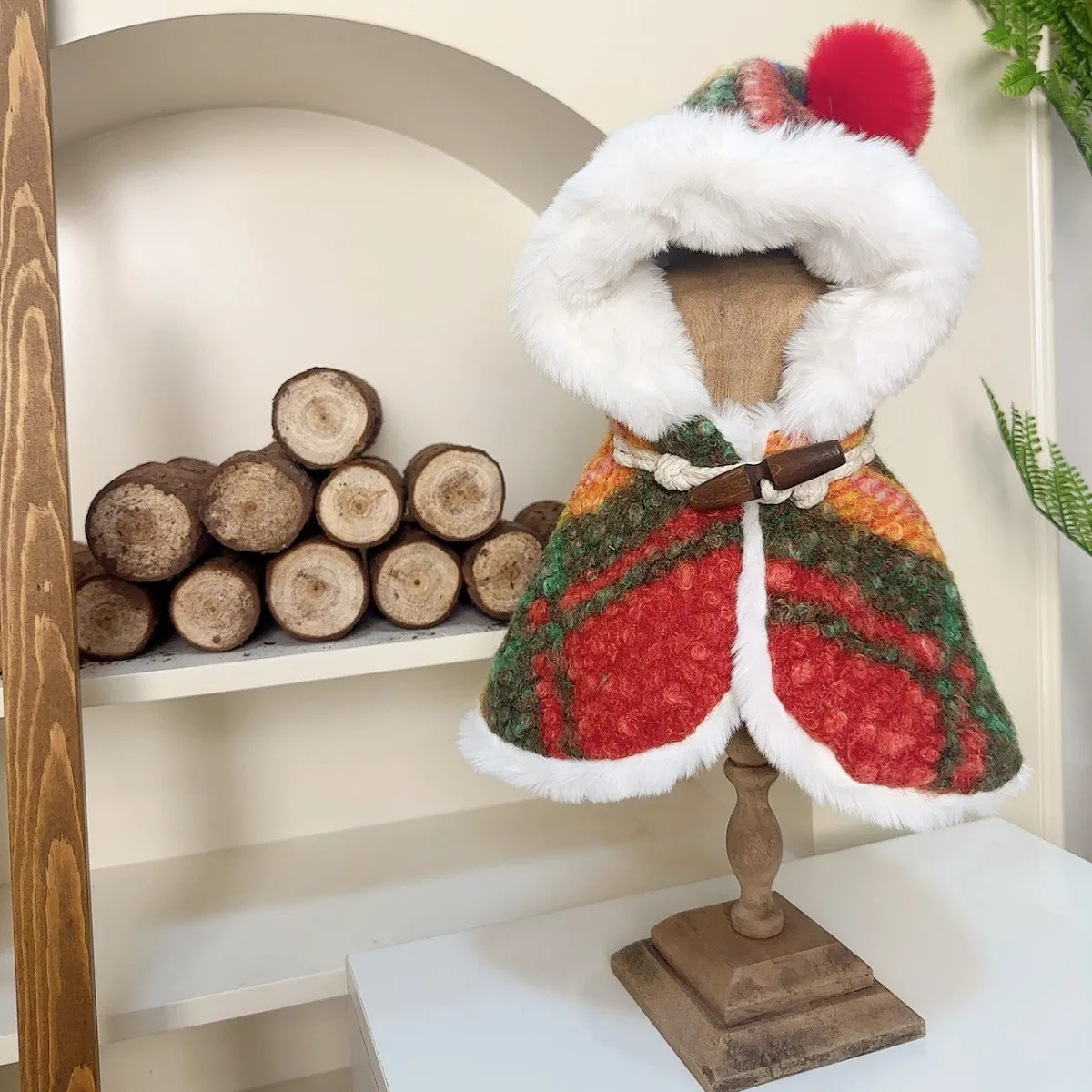 Capa con capucha de otoño e invierno para mascotas, capa navideña de peluche Schnauzer, abrigo grueso para perros, ropa para perros pequeños, ropa para cachorros - imagen 5