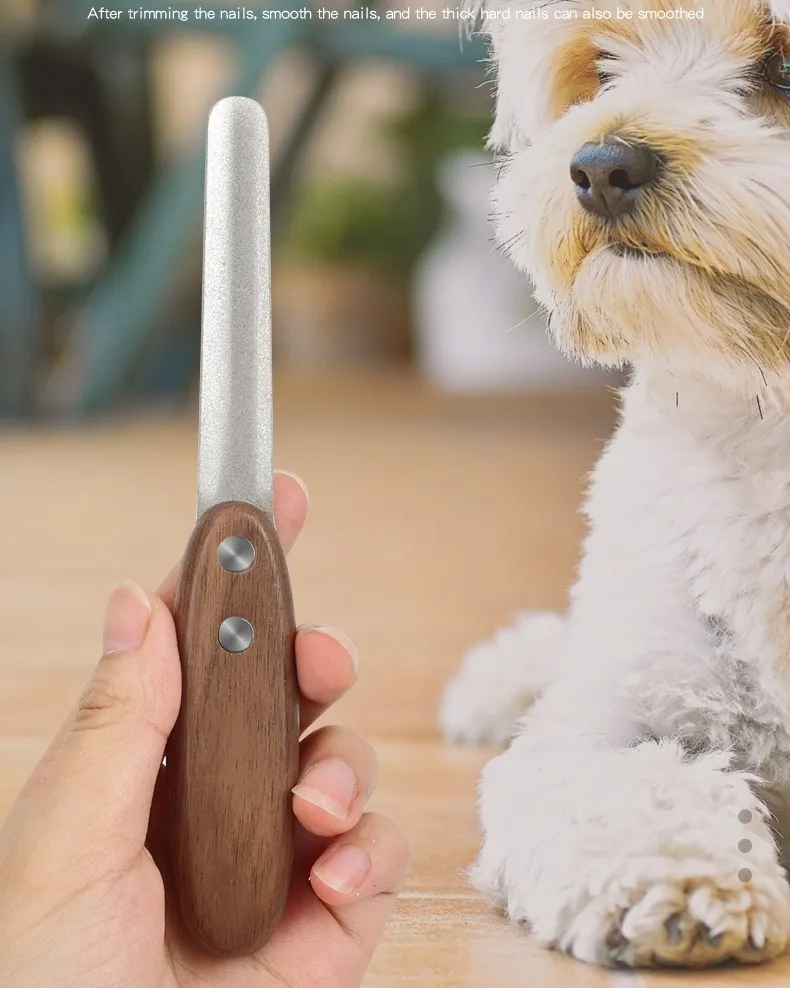 Cortauñas para perros con mango de madera y hoja de acero inoxidable