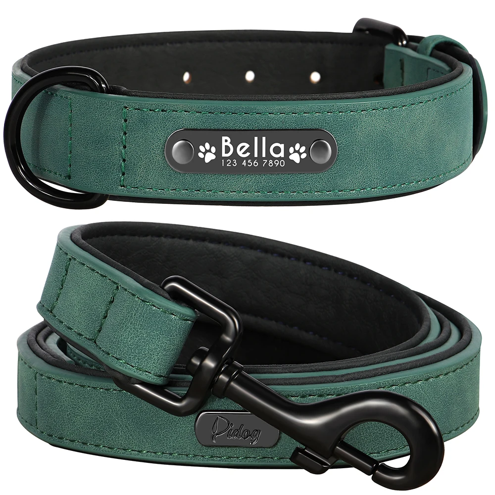 Collar y correa de cuero personalizados para perros – Resistente y elegante - imagen 3