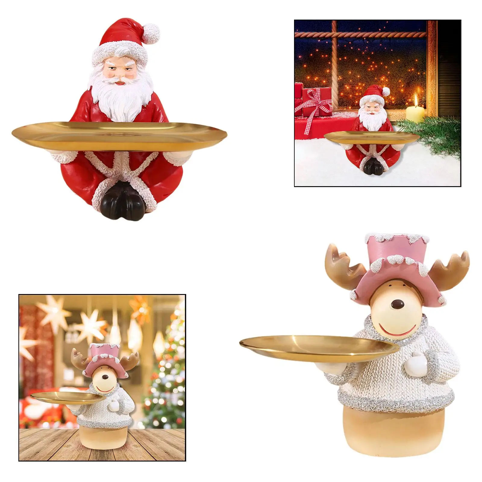 Bandeja organizadora de mesa para entrada navideña, llavero creativo para decoración navideña y regalos - imagen 4