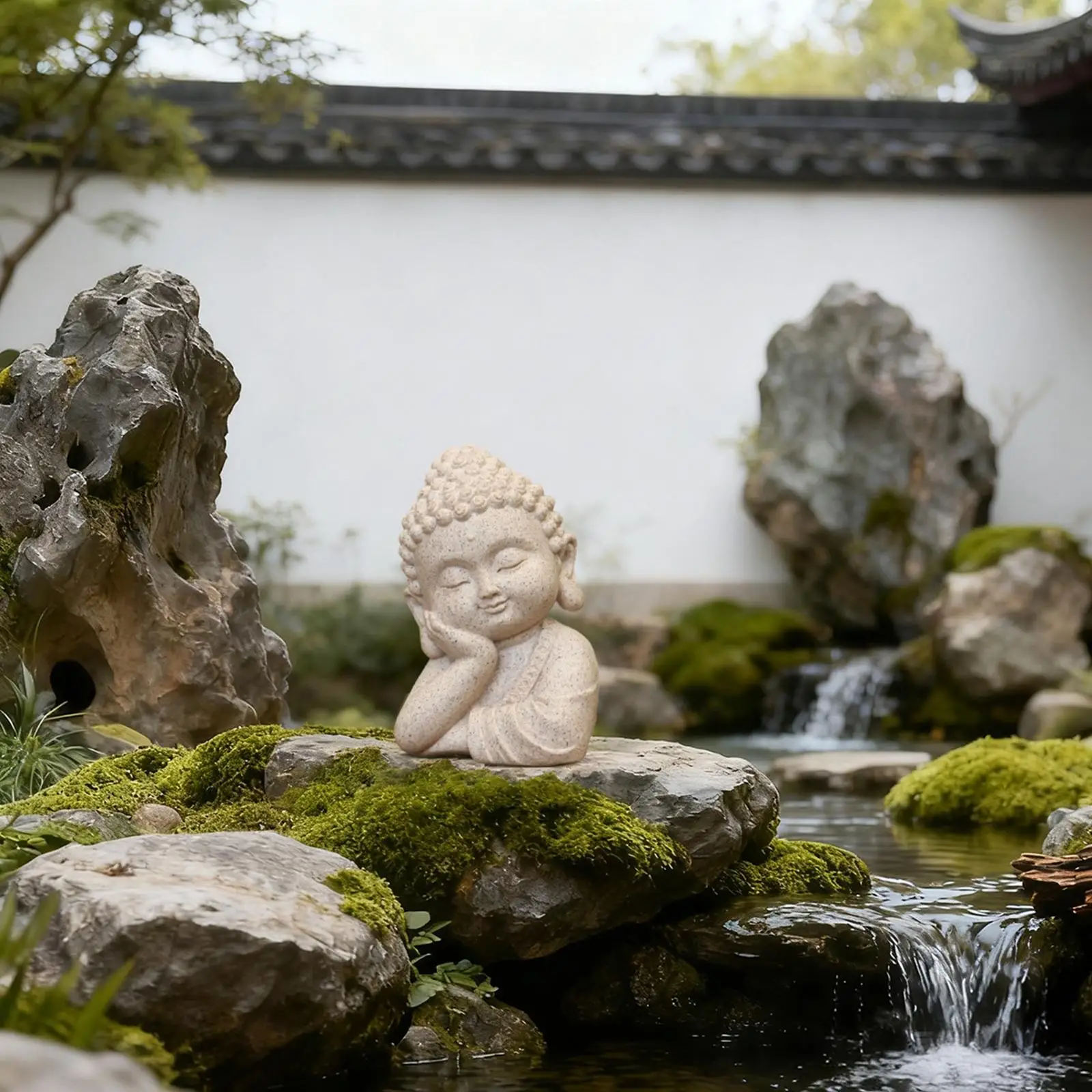 Figura Buda de resina artesanal para decoración de hogar - imagen 2