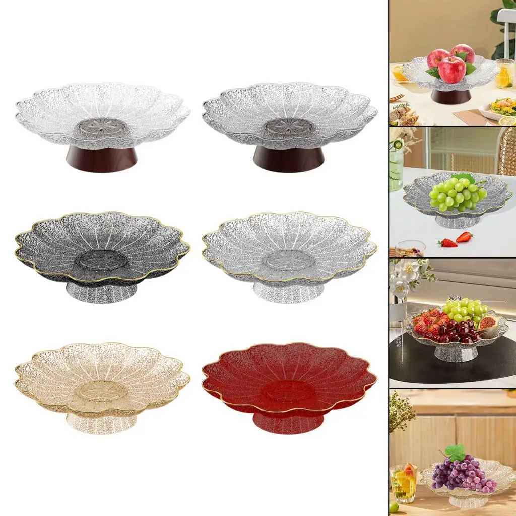 Frutero con patas, plato de comida, centros de mesa grandes prácticos, cesta de fruta estética, bandeja para servir dulces y aperitivos, nueces - imagen 4