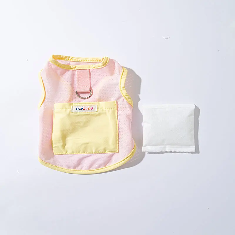 Ropa de verano para perros, ropa fresca de tracción con bolsillo de arcoíris, oso de peluche, ropa refrescante de dos piernas para mascotas, ropa para cachorros, camisa para perros - imagen 3