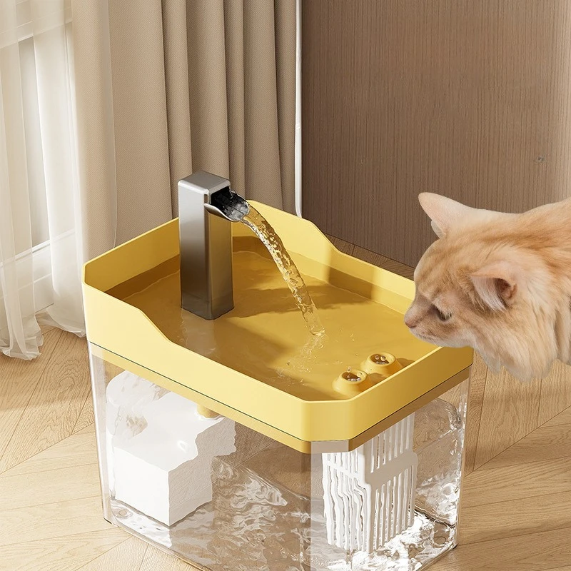 Fuente de agua para mascotas, filtro automático, bebedero eléctrico silencioso USB para gatos, bebedero de filtring de recircular de 1,5 l para gatos, dispensador de agua