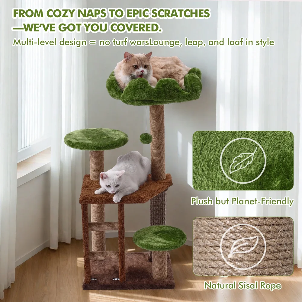 Árbol para Gatos Medianos: Torre de Niveles con Escalera y Rascador