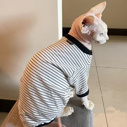 Camiseta rayas para gato Esfinge – Algodón manga larga suave