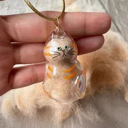 Colgante conmemorativo con pelo de gato en resina – Llavero para gatos