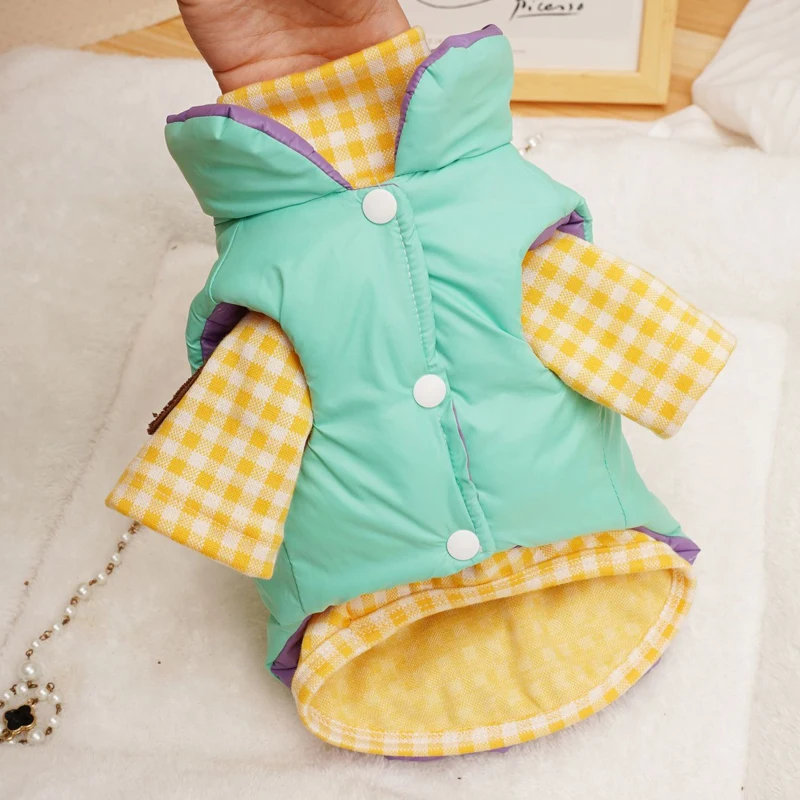 Ropa para perros de doble cara, abrigo cálido, chaqueta de invierno para perros pequeños, ropa acolchada para perros Chiwawa Dachshund, chaleco para cachorros, chaqueta XXL - imagen 3