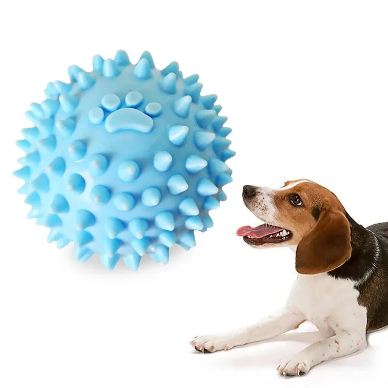 Bolas de erizo para mascotas, juguete para perros, cachorro, masticar, Molar, limpieza de dientes, pelota de goma, divertido, elástico, juguetes de entrenamiento interactivos, 1 ud. - imagen 5