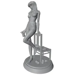 Kit figura chica sexy resina gris impresa 3D hazlo tú mismo sin montar